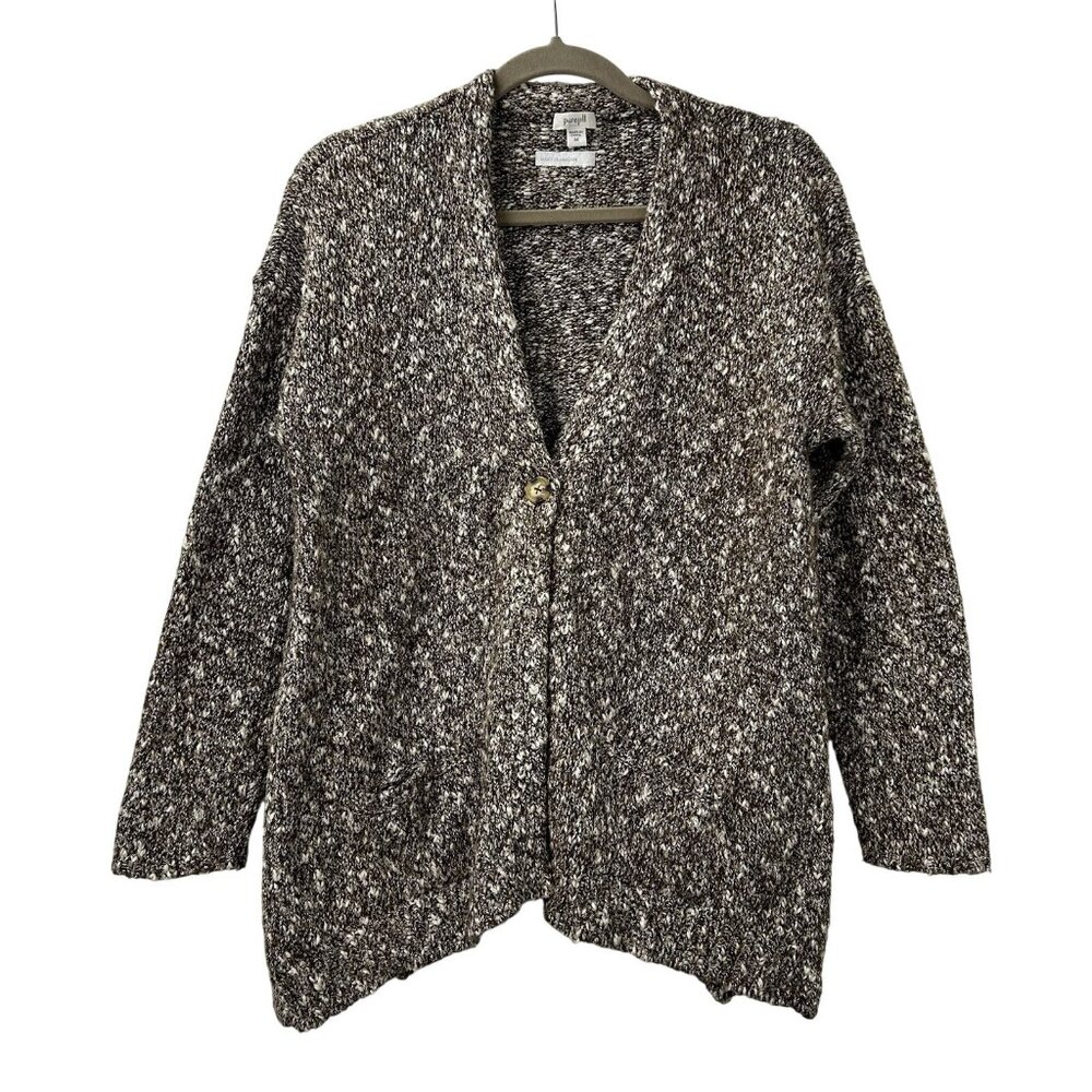 J. Jill Pure Jill Marled One Button Cardigan Sweater Brown Women’s M Long Sleeve